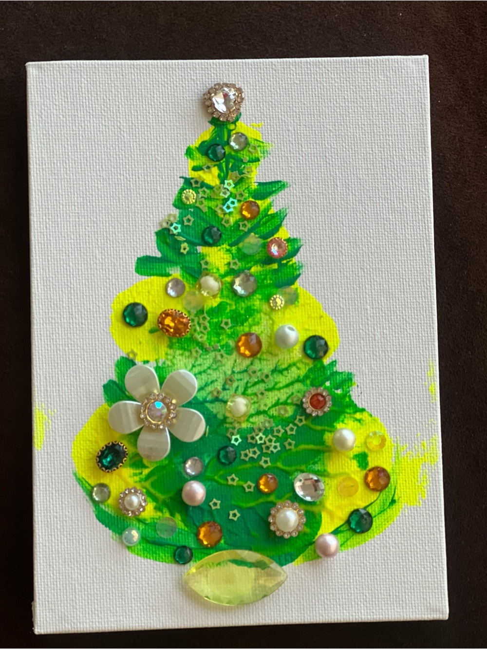 Unbranded Green & Yellow Holiday Tree Wall Art